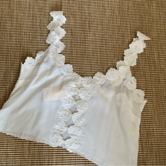 NWT Doen Flores Silk Scalloped Button V Neck Cami Camisole Tank Blouse Top Salt - Picture 6 of 9